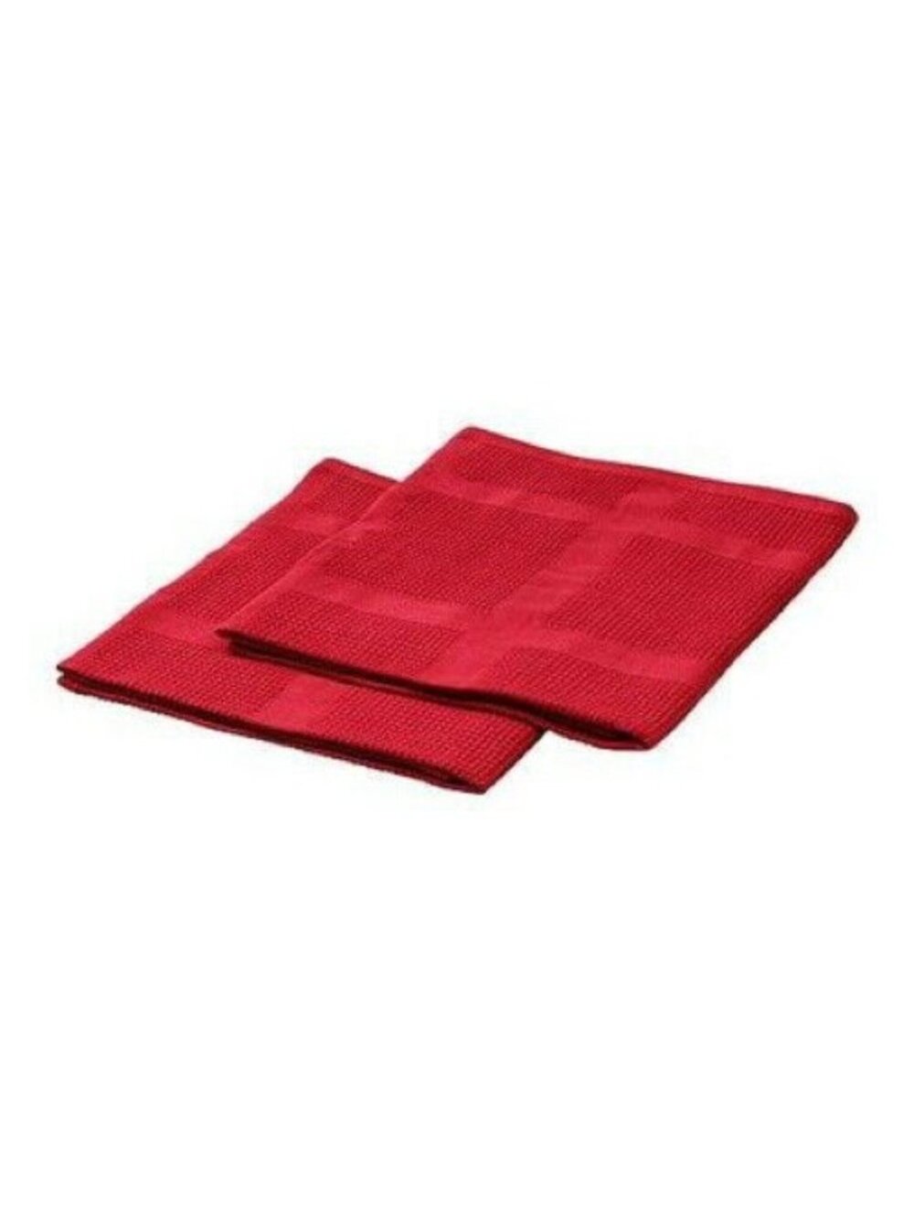 Dish Towels Set 2 Red Waffle Weave Hanging Loops Cotton Kitchen Drying Cleaning